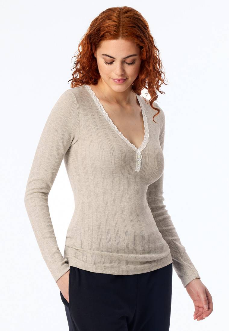 Schiesser Shirt langarm grau meliert - Revival Agathe