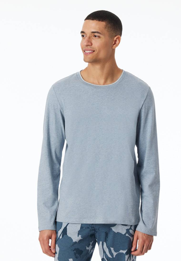 Schiesser Shirt Langarm Jeansblau Meliert - Mix+Relax