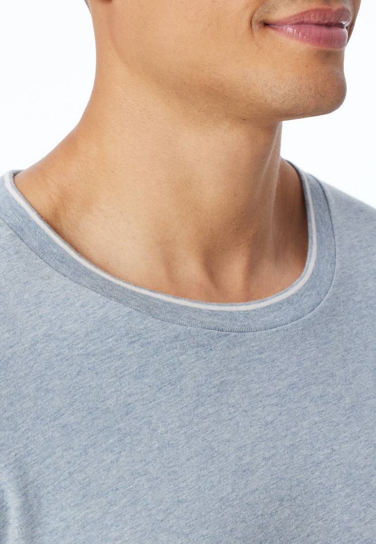 Schiesser Shirt Langarm Jeansblau Meliert - Mix+Relax