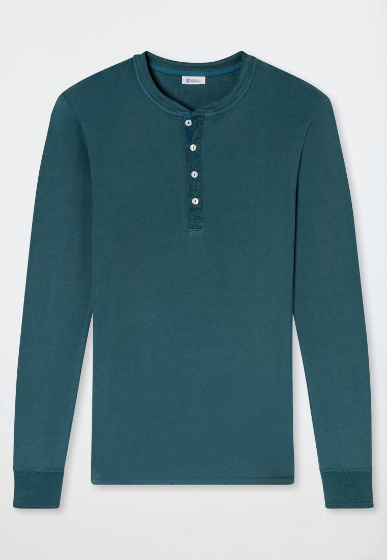 Schiesser Shirt Langarm Jeansblau - Revival Karl-Heinz