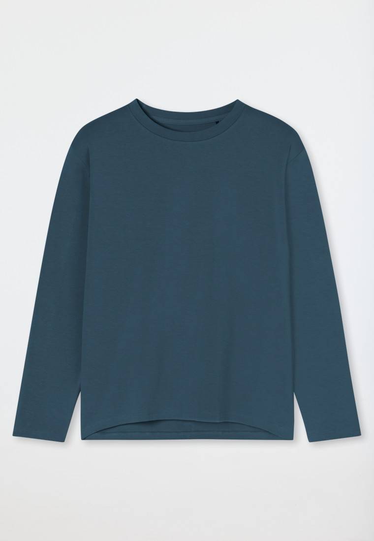 Schiesser Shirt Langarm Rundhals Jeansblau - Mix+Relax