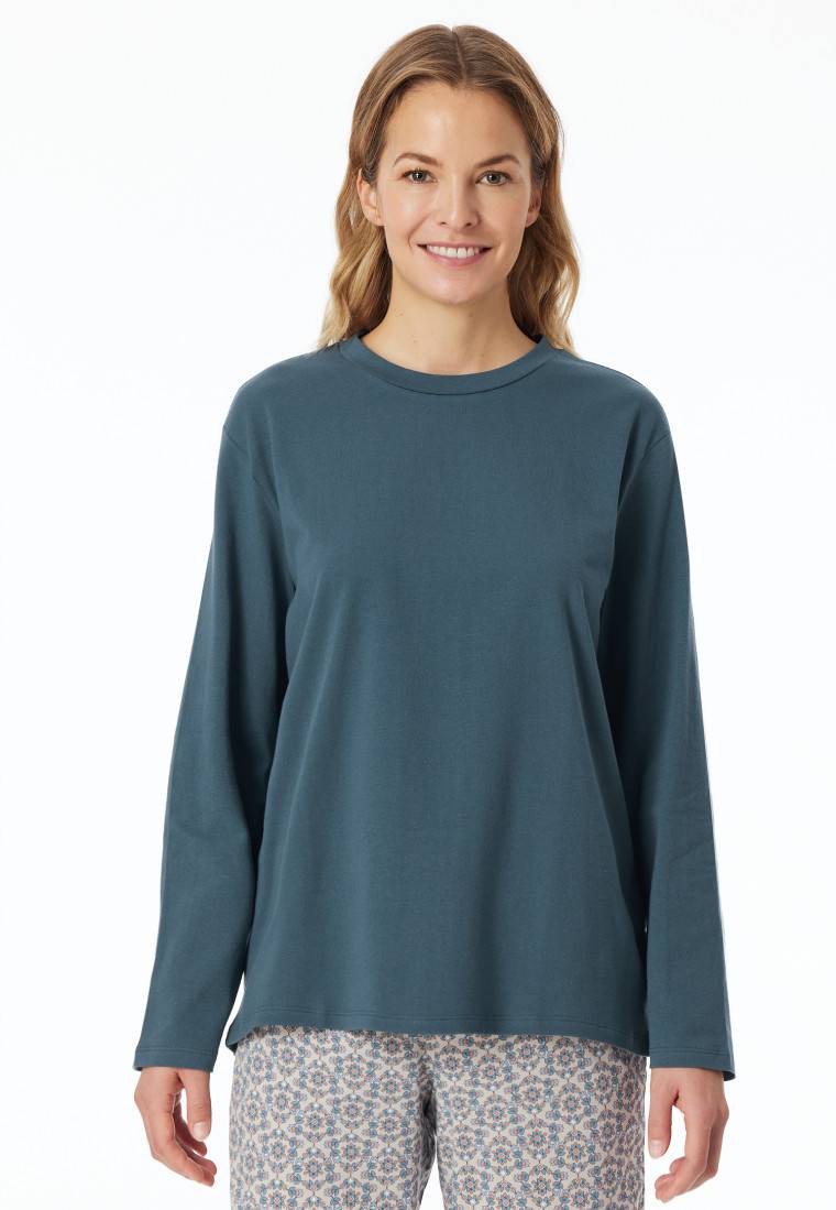 Schiesser Shirt Langarm Rundhals Jeansblau - Mix+Relax