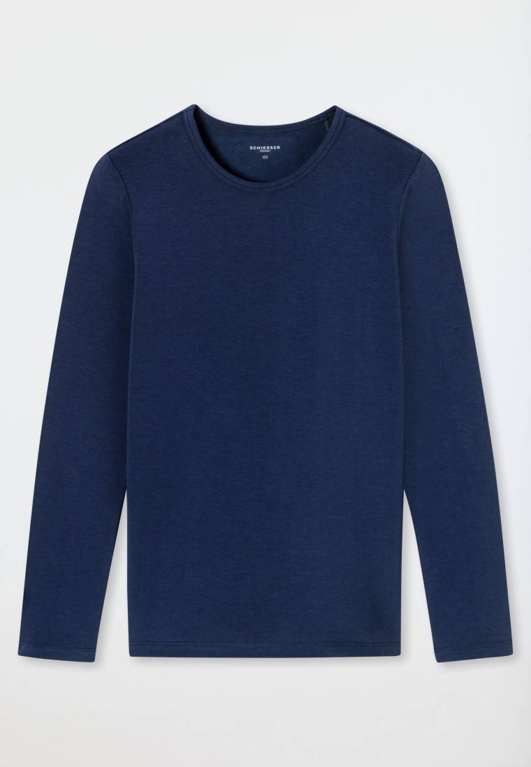 Schiesser Shirt Langarm Unisex Wärmend Dunkelblau - Thermo