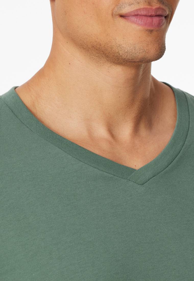 Schiesser Shirt Langarm V-Ausschnitt Grün - Mix+Relax