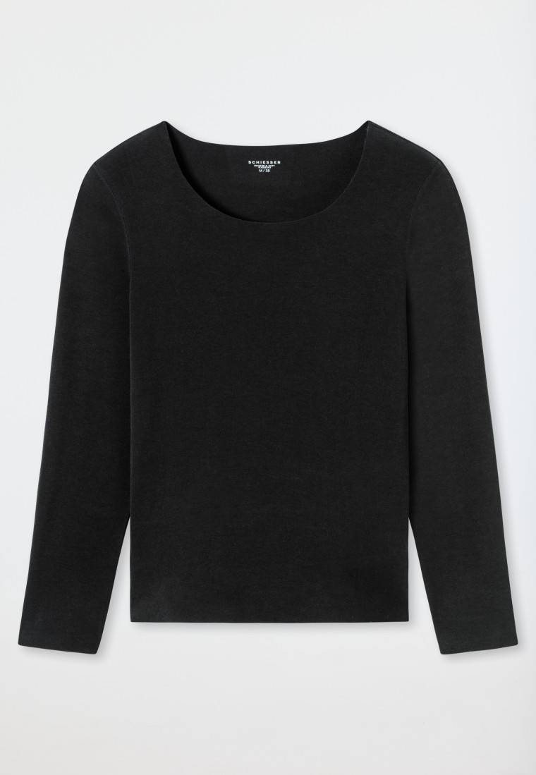 Schiesser Shirt Wärmend Schwarz - Invisible Soft Warming