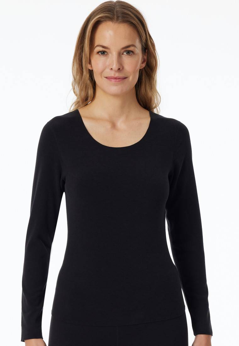 Schiesser Shirt Wärmend Schwarz - Invisible Soft Warming