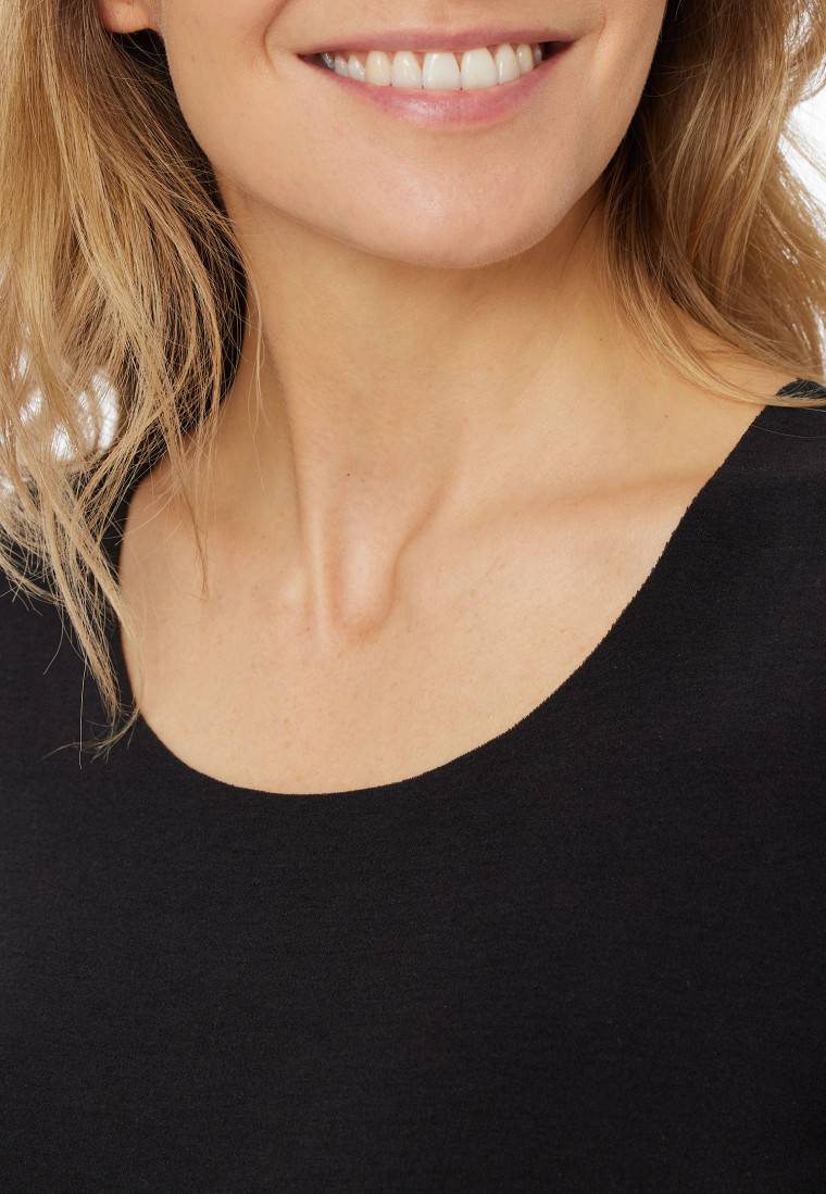 Schiesser Shirt Wärmend Schwarz - Invisible Soft Warming