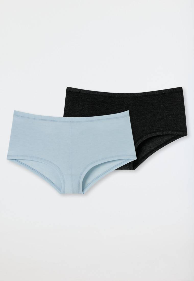 Schiesser Shorts 2er-Pack Dunkelblau/ Blaugrau - Personal Fit