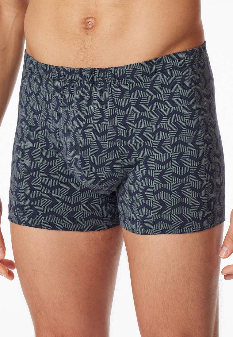 Schiesser Shorts 3er-Pack Organic Cotton Dunkelblau Gemustert - 95/5