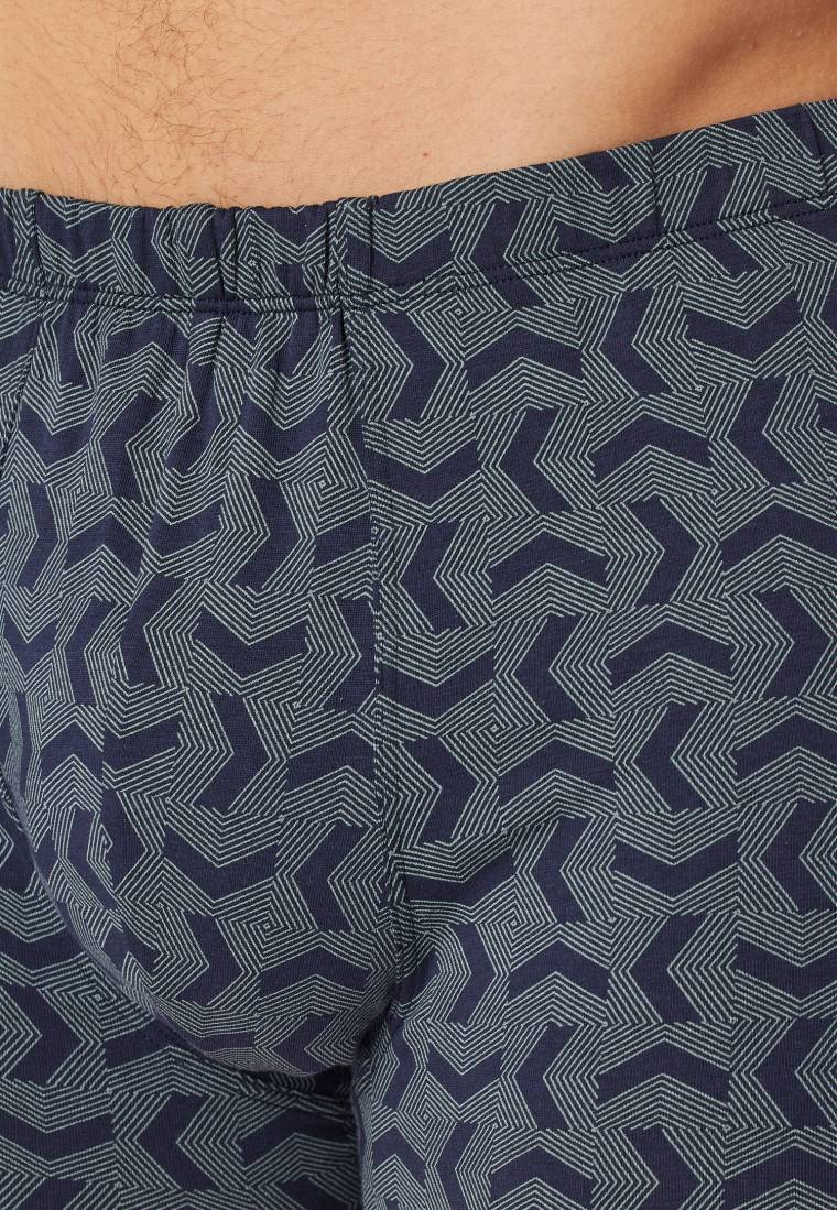Schiesser Shorts 3er-Pack Organic Cotton Dunkelblau Gemustert - 95/5