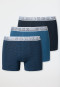 Schiesser Shorts 3er-Pack Organic Cotton jeansblau/ nachtblau/ blau gemustert - 95/5