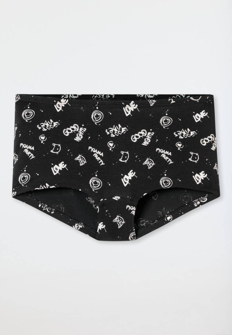 Schiesser Shorts 3er-Pack Organic Cotton Schwarz Bedruckt - 95/5