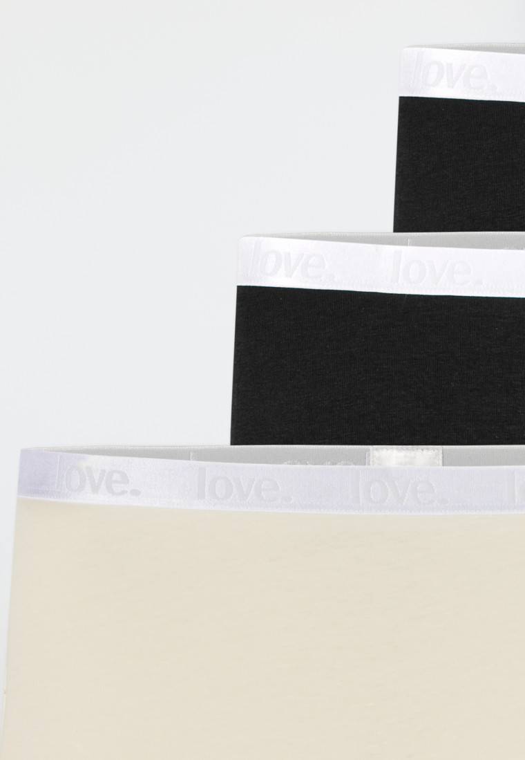 Schiesser Shorts 3er-Pack Organic Cotton Schwarz / Off-white - 95/5