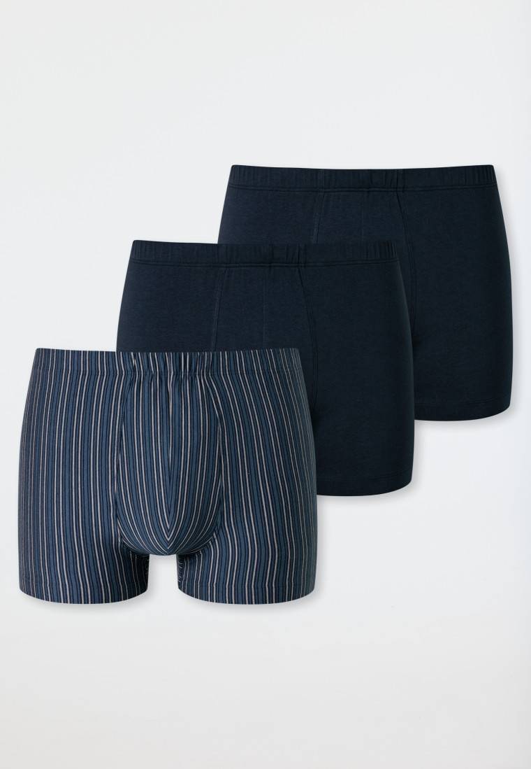 Schiesser Shorts 3er-Pack Organic Cotton Uni/geringelt Mehrfarbig - 95/5