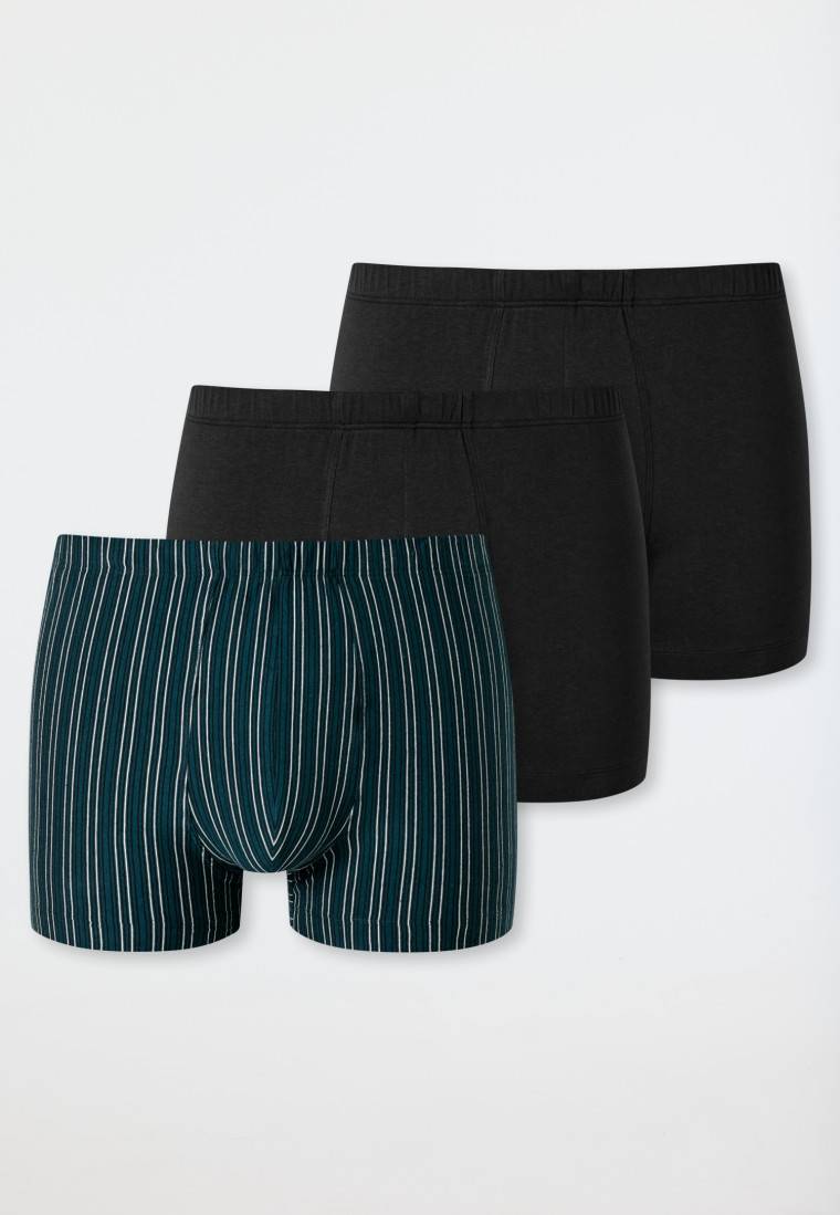 Schiesser Shorts 3er-Pack Organic Cotton Uni/geringelt Mehrfarbig - 95/5