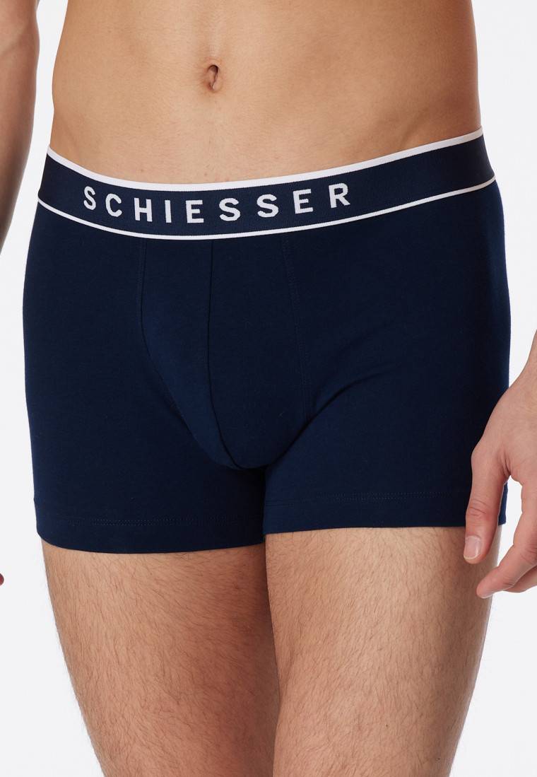 Schiesser Shorts 3er-Pack Organic Cotton Webgummibund Dunkelblau - 95/5