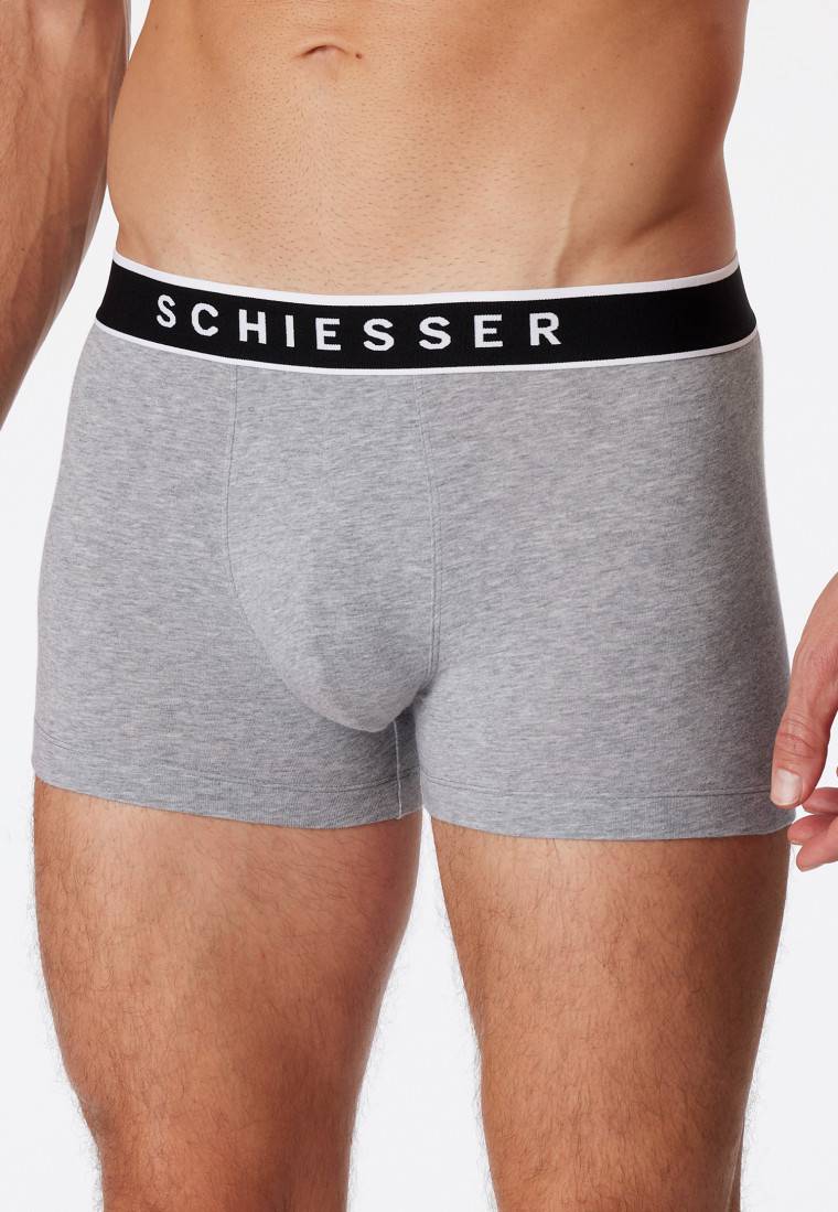 Schiesser Shorts 3er-Pack Organic Cotton Webgummibund Grau-meliert - 95/5