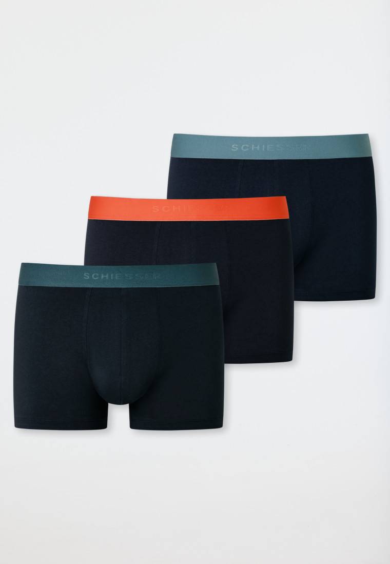 Schiesser Shorts 3er-Pack Organic Cotton Webgummibund Mehrfarbig - 95/5