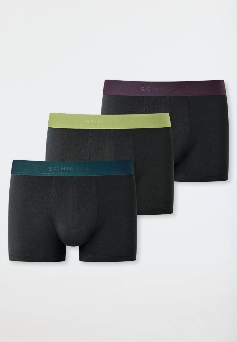 Schiesser Shorts 3er-Pack Organic Cotton Webgummibund Mehrfarbig - 95/5