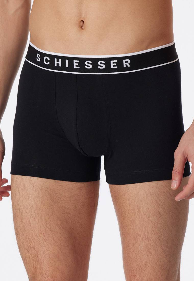 Schiesser Shorts 3er-Pack Organic Cotton Webgummibund Schwarz - 95/5