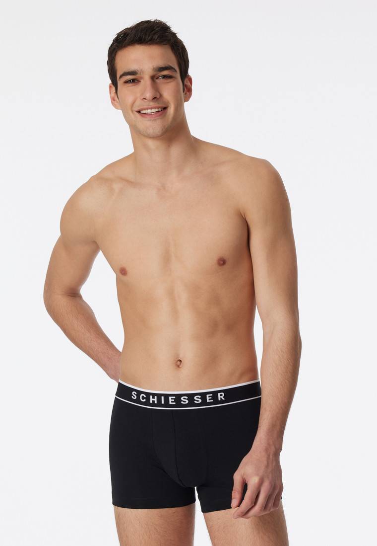 Schiesser Shorts 3er-Pack Organic Cotton Webgummibund Schwarz - 95/5