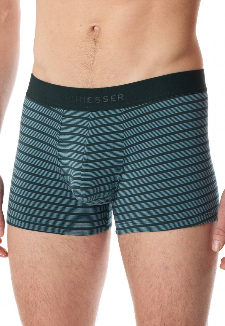 Schiesser Shorts 3er-Pack Organic Cotton Webgummibund Uni/gestreift Mehrfarbig - 95/5
