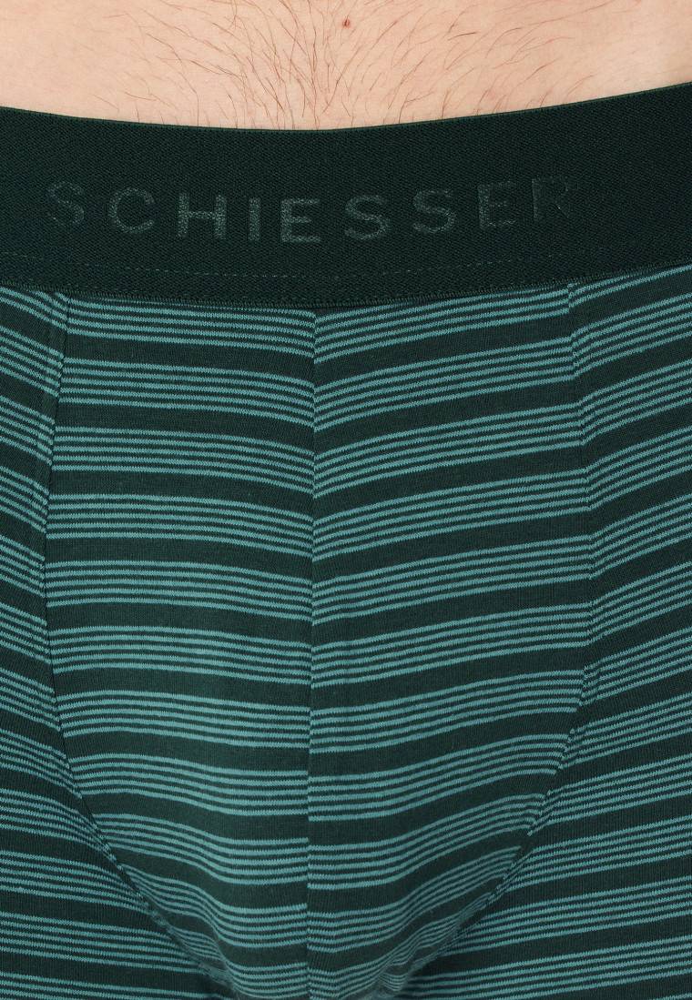 Schiesser Shorts 3er-Pack Organic Cotton Webgummibund Uni/gestreift Mehrfarbig - 95/5