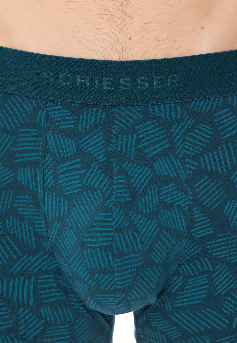 Schiesser Shorts 3er-Pack Organic Cotton Webgummibund Uni/gemustert Mehrfarbig - 95/5