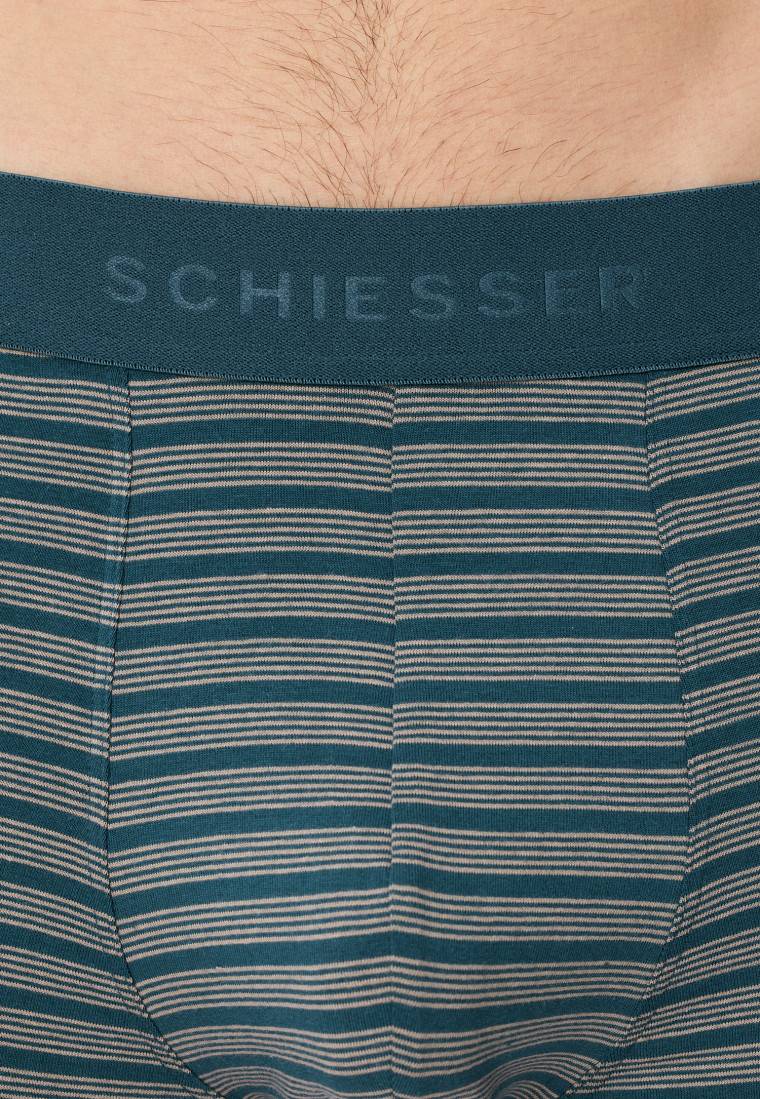 Schiesser Shorts 3er-Pack Organic Cotton Webgummibund Uni/gestreift Mehrfarbig - 95/5