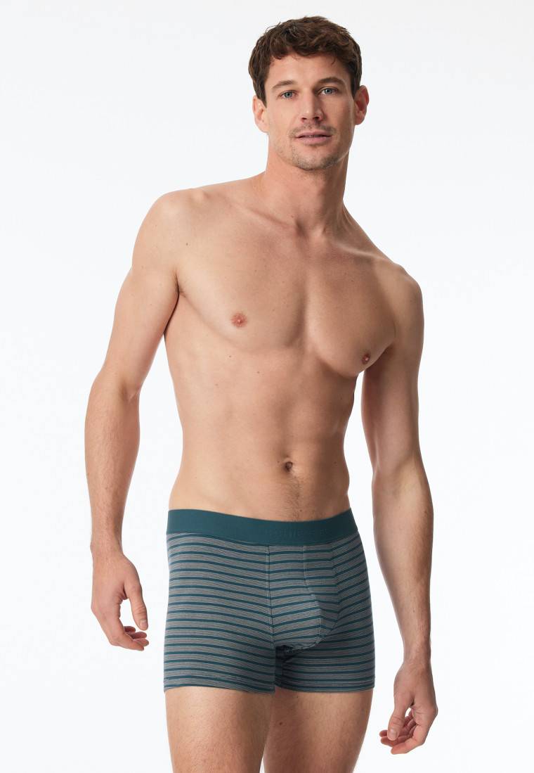 Schiesser Shorts 3er-Pack Organic Cotton Webgummibund uni/gestreift mehrfarbig - 95/5