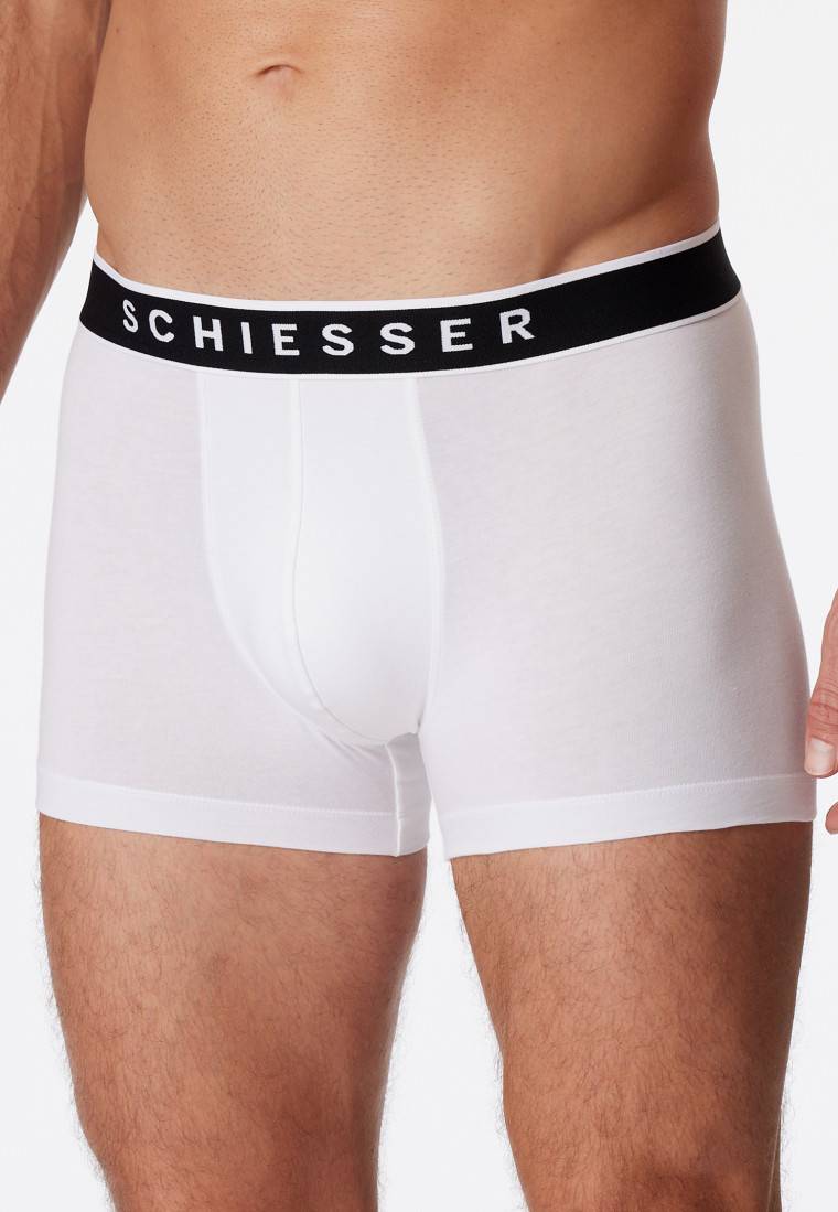 Schiesser Shorts 3er-Pack Organic Cotton Webgummibund Weiß - 95/5