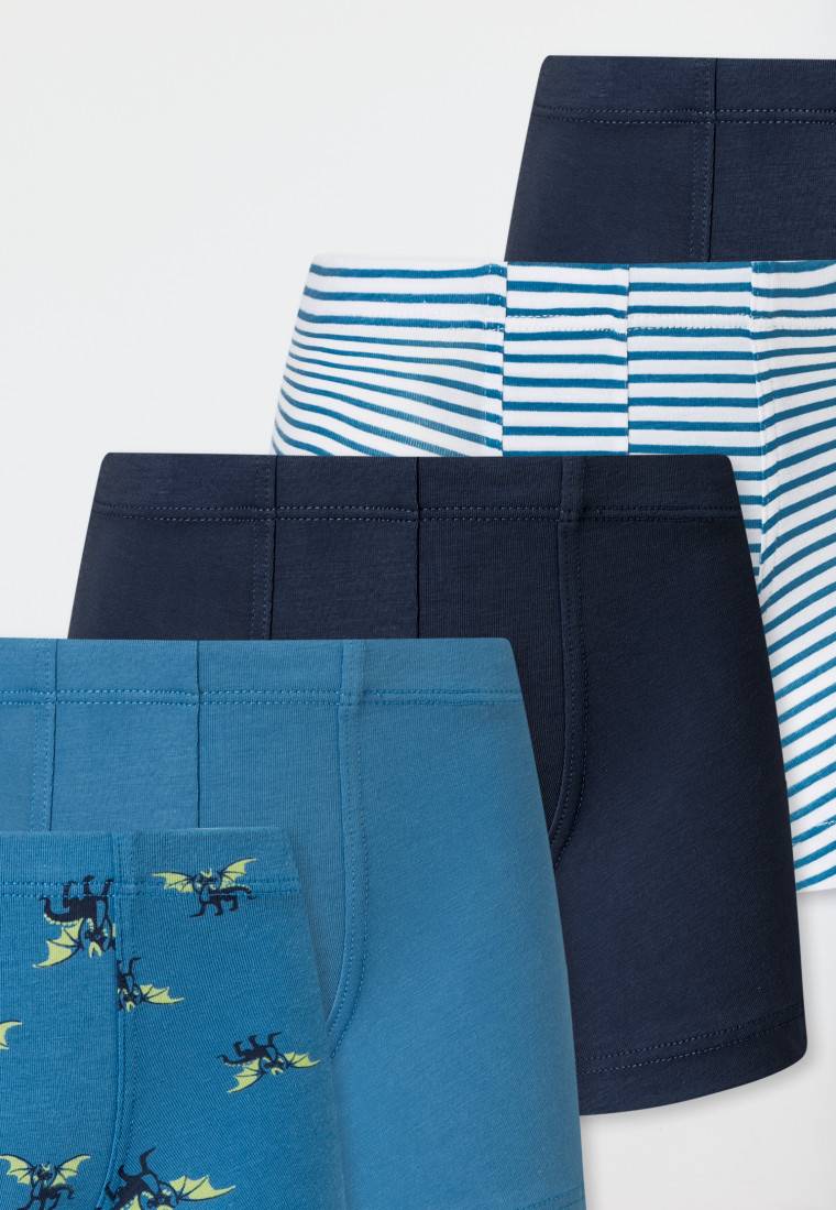 Schiesser Shorts 5er-Pack Organic Cotton Softbund Streifen Und Drachen - 95/5