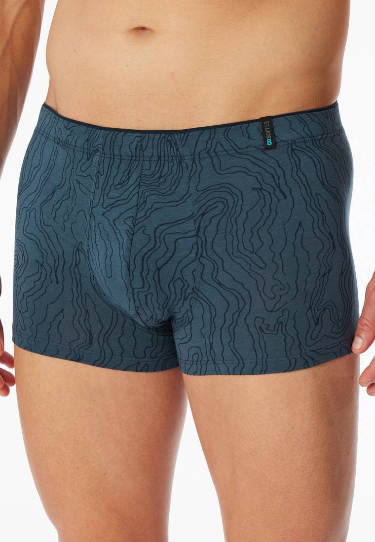 Schiesser Shorts Modal Gemustert Dunkelblau - Long Life Soft