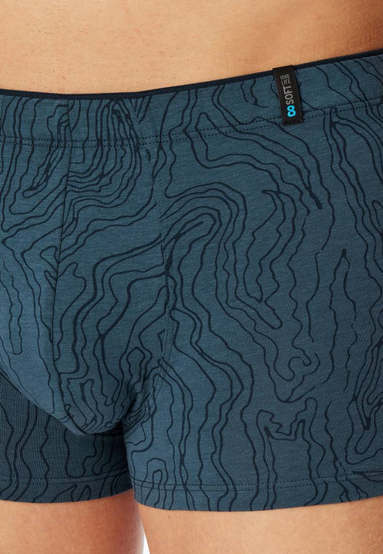 Schiesser Shorts Modal Gemustert Dunkelblau - Long Life Soft