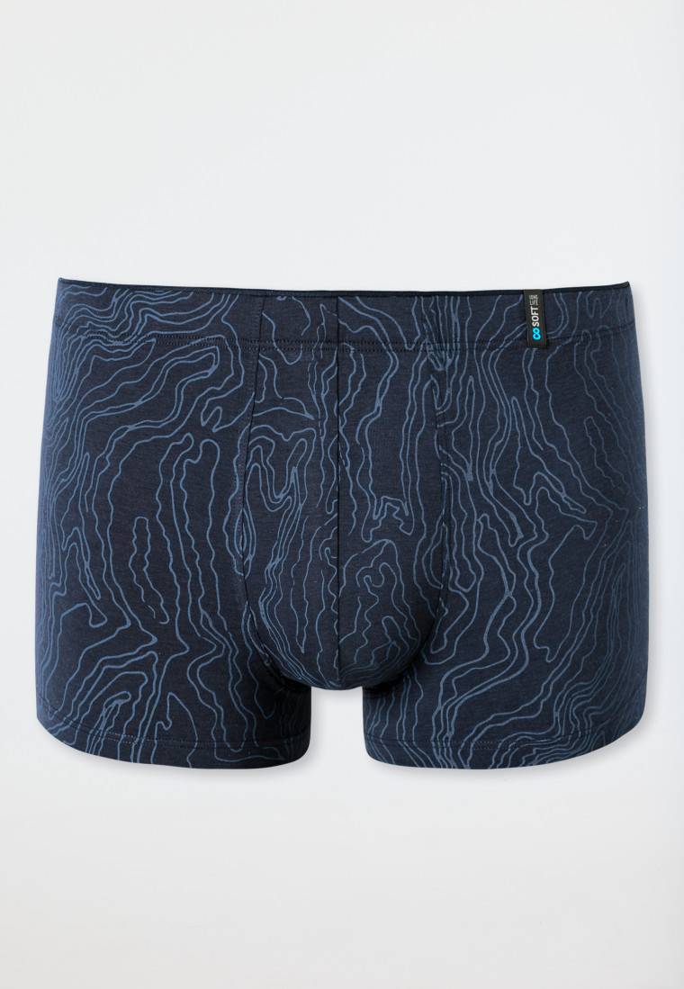 Schiesser Shorts Modal Gemustert Jeansblau - Long Life Soft