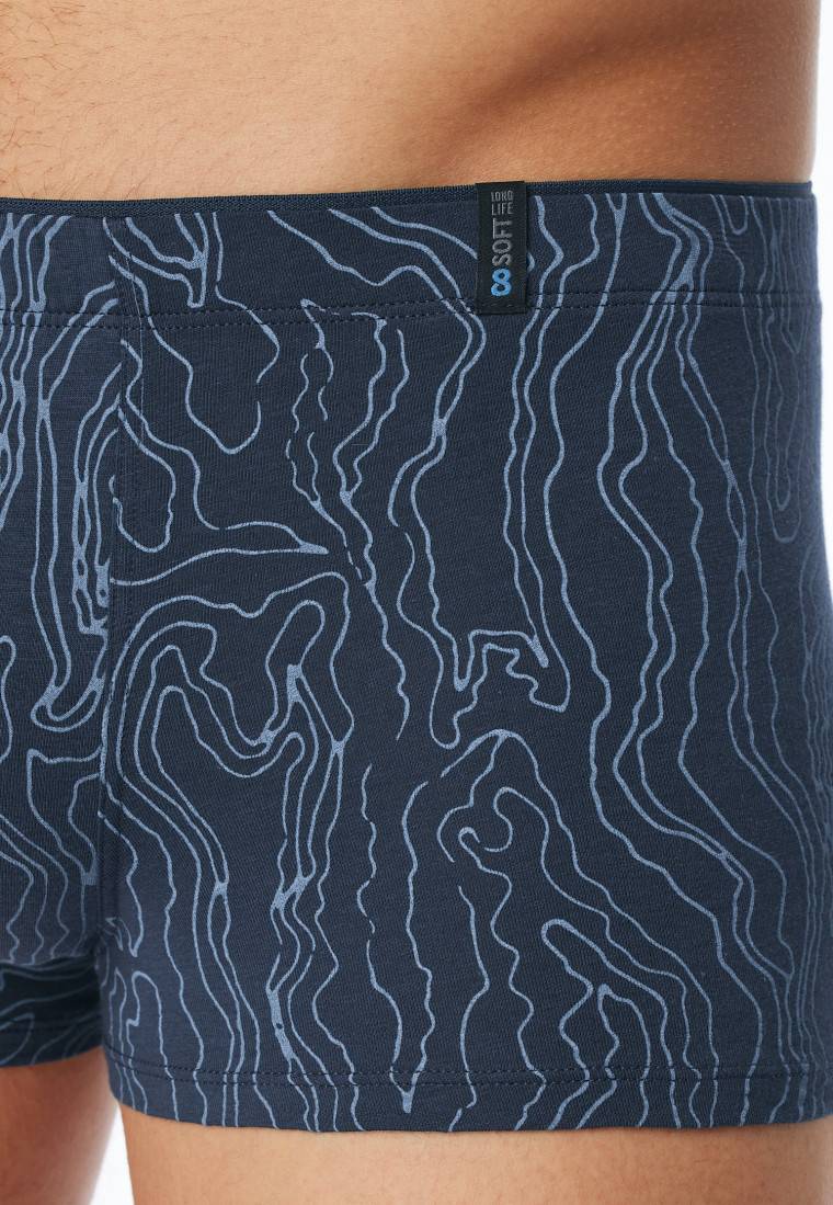 Schiesser Shorts Modal Gemustert Jeansblau - Long Life Soft