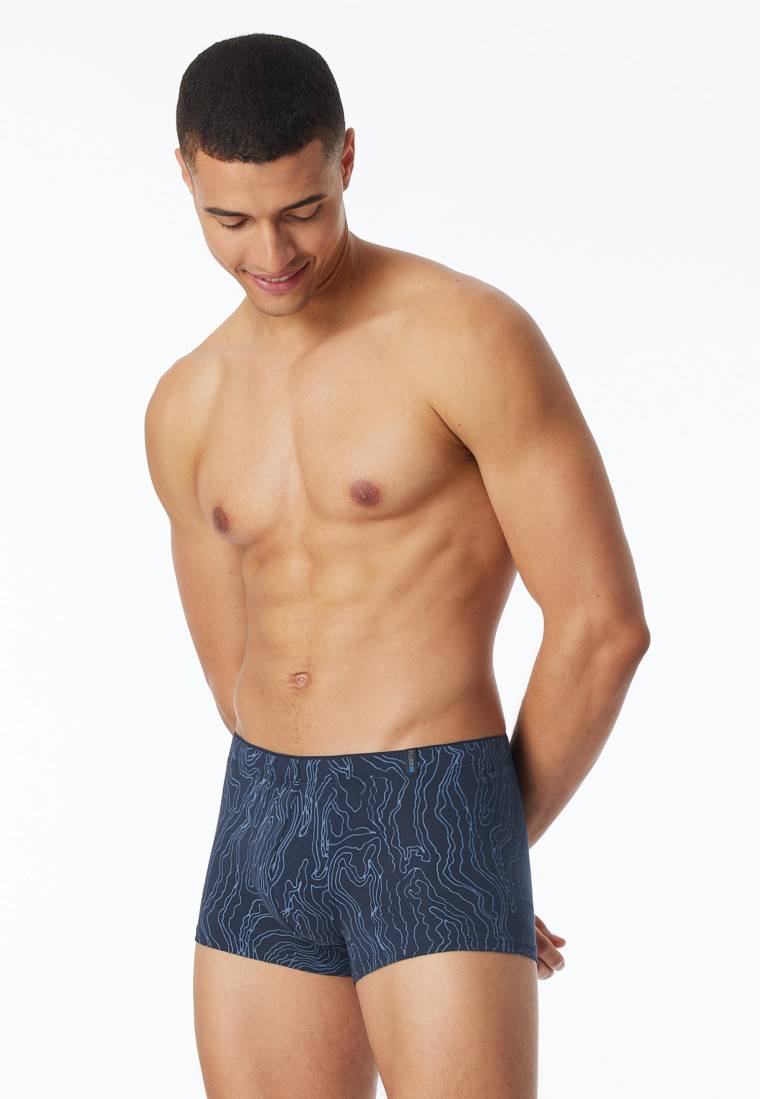 Schiesser Shorts Modal gemustert jeansblau - Long Life Soft