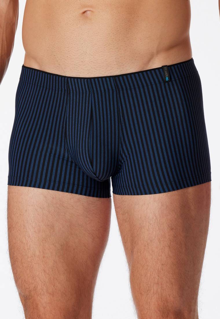 Schiesser Shorts Navy-schwarz Gestreift - Long Life Soft