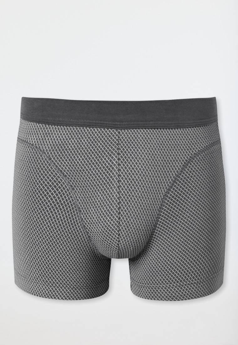 Schiesser Shorts Organic Cotton Gemustert Anthrazit - Comfort Fit