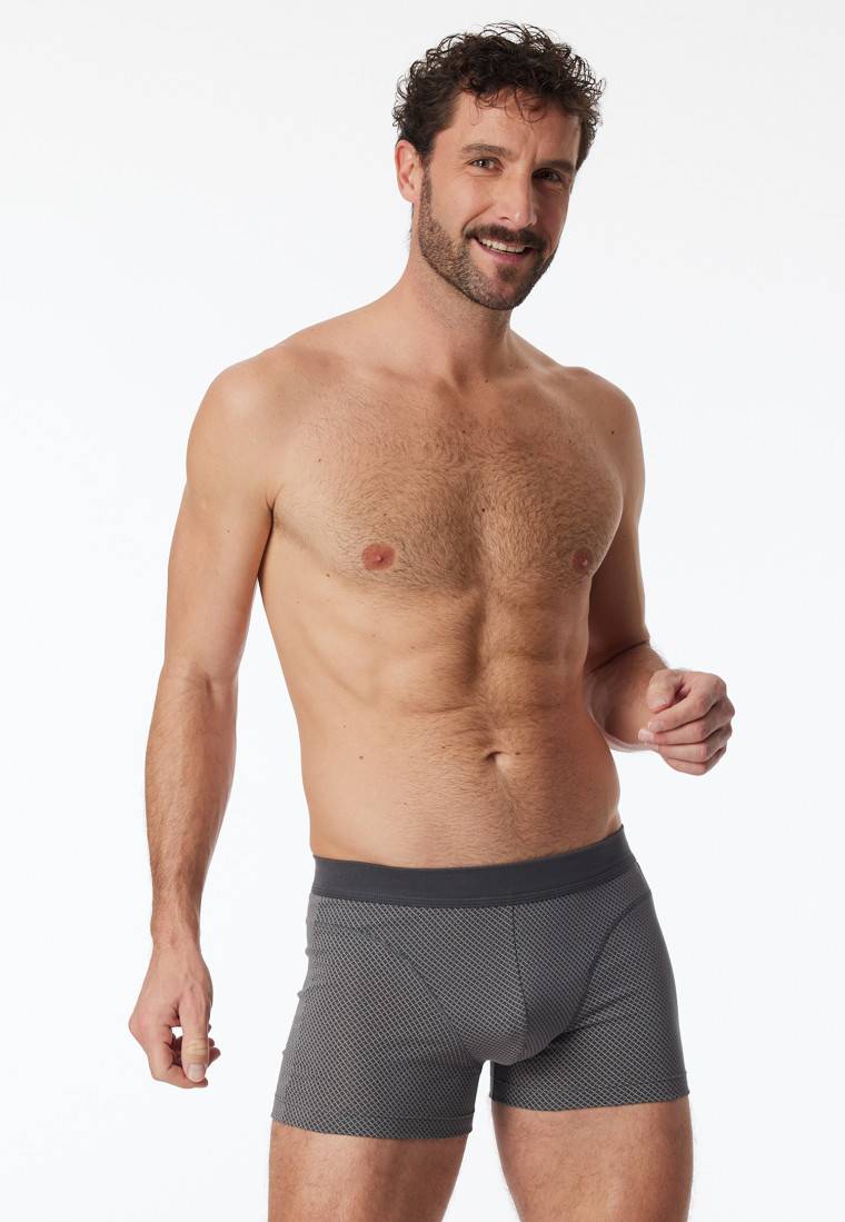 Schiesser Shorts Organic Cotton gemustert anthrazit - Comfort Fit