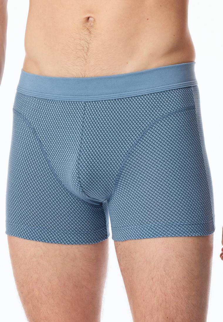 Schiesser Shorts Organic Cotton Gemustert Blaugrau - Comfort Fit