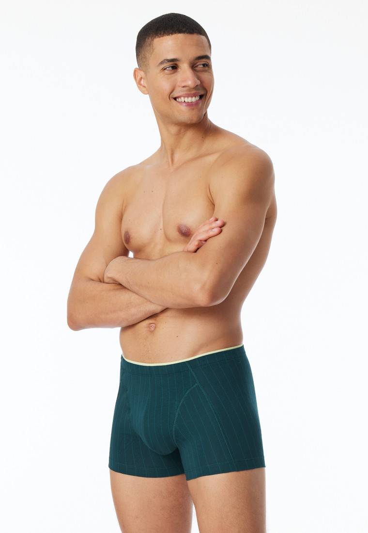 Schiesser Shorts Organic Cotton gestreift petrol - 95/5