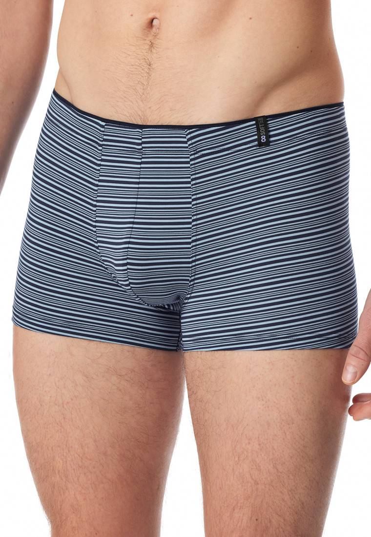 Schiesser Shorts Supermini Modal Streifen Blaugrau - Long Life Soft