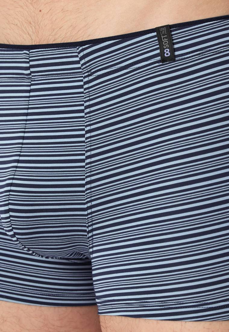 Schiesser Shorts Supermini Modal Streifen Blaugrau - Long Life Soft