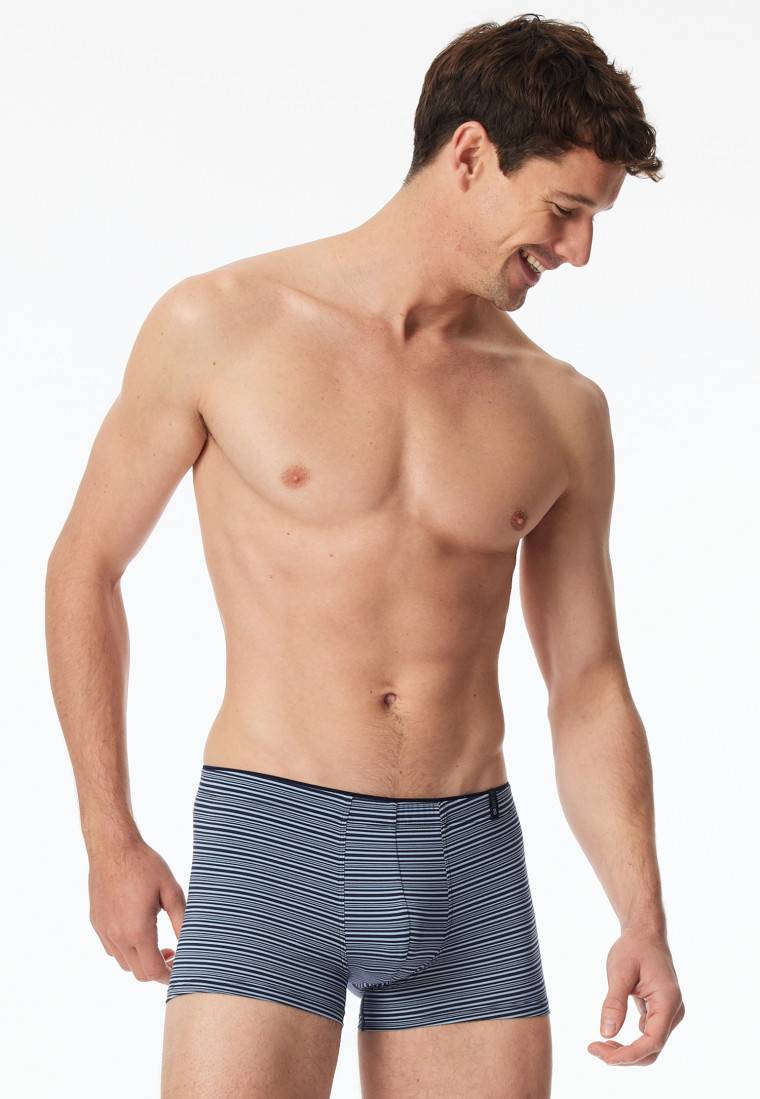 Schiesser Shorts Supermini Modal Streifen blaugrau - Long Life Soft