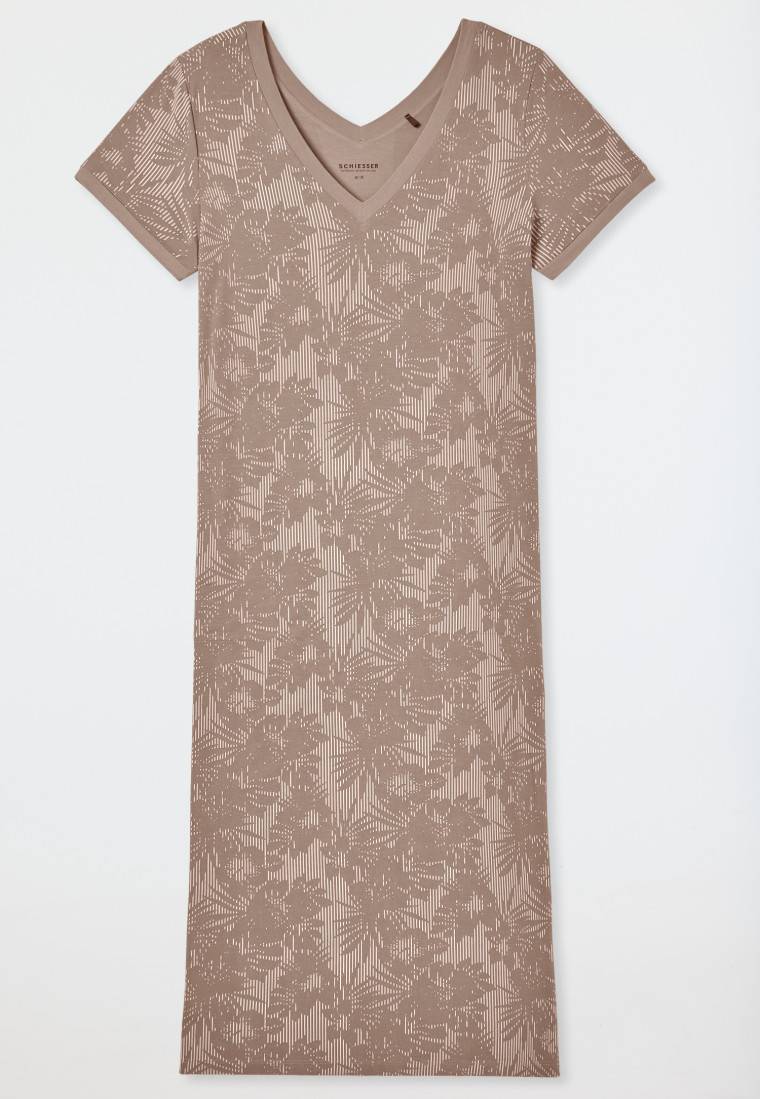 Schiesser Sleepshirt Kurzarm V-Ausschnitt Clay - Selected! Premium Inspiration