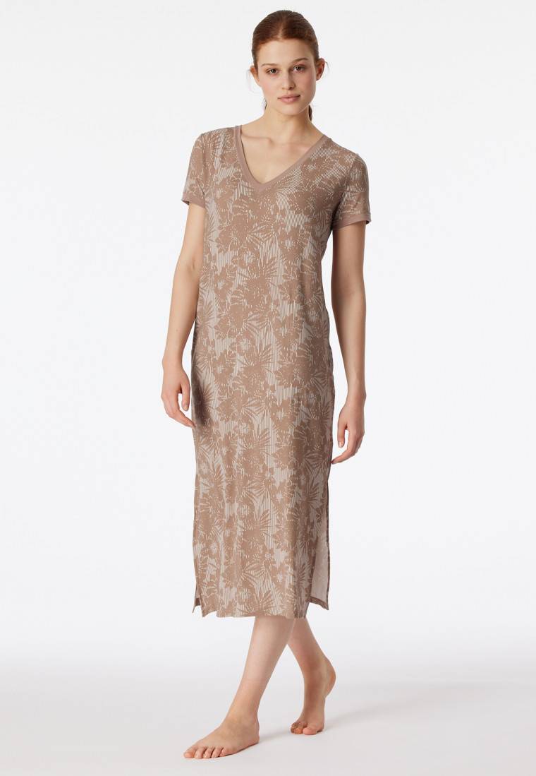 Schiesser Sleepshirt kurzarm V-Ausschnitt clay - selected! premium inspiration