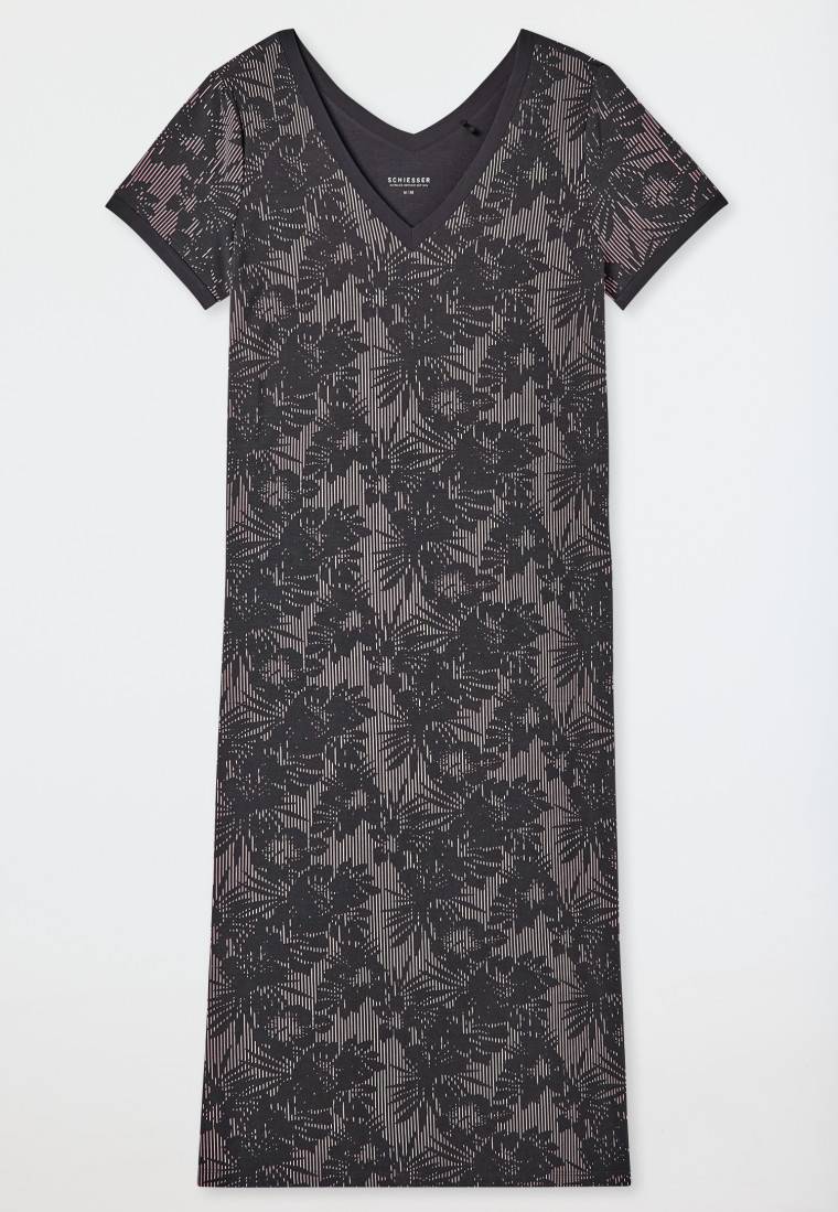 Schiesser Sleepshirt Kurzarm V-Ausschnitt Multicolor - Selected! Premium Inspiration