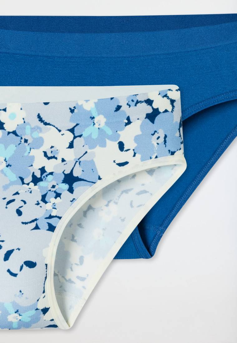 Schiesser Slips 2er-Pack Dunkelblau/ Gemustert - Seamless