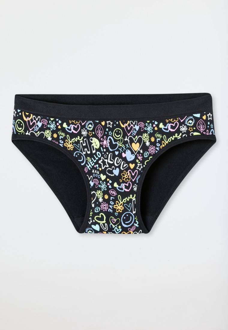 Schiesser Slips 2er-Pack Dunkelblau/ Schwarz Gemustert - Seamless